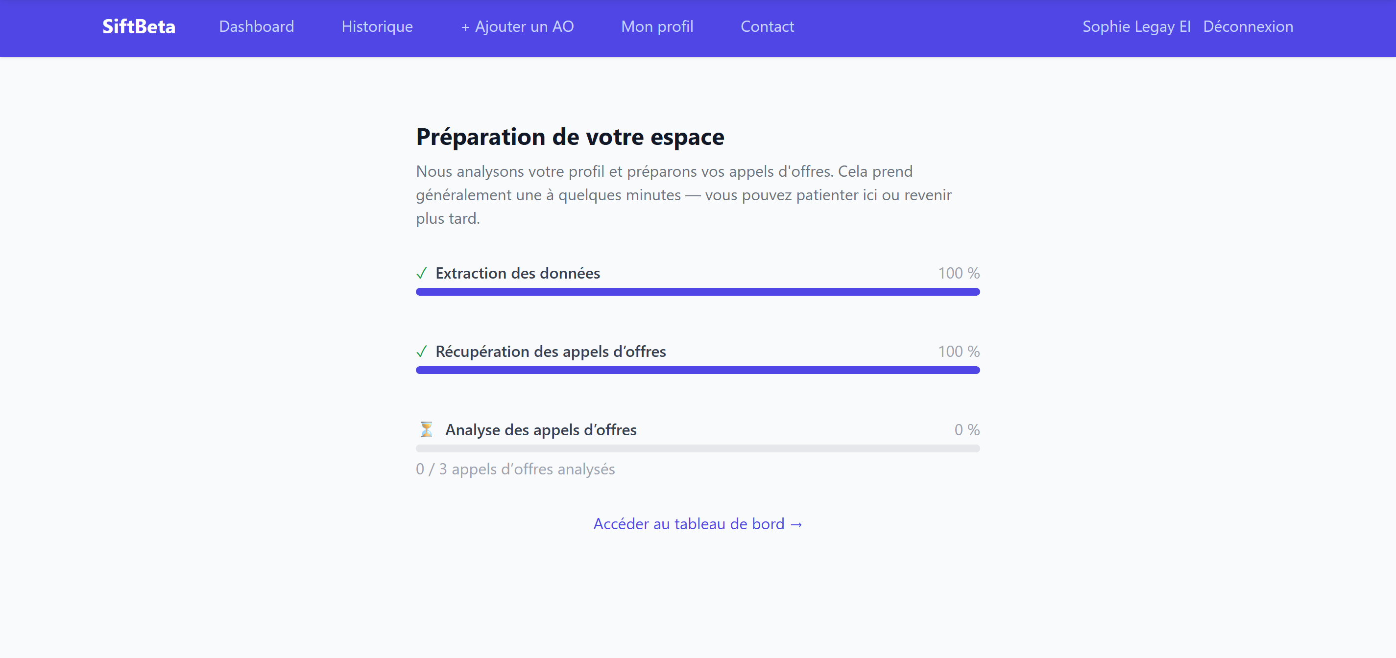 Récupération des appels d'offres